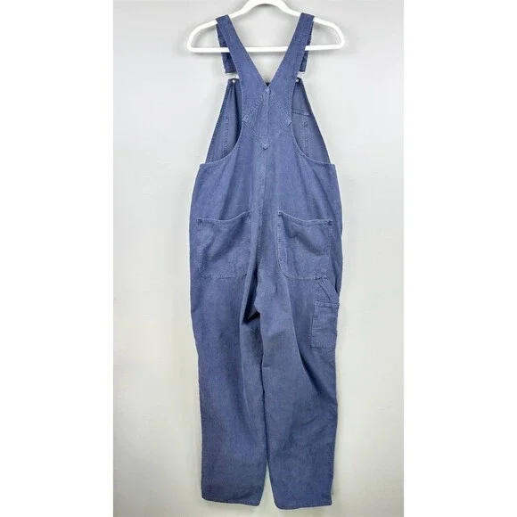 Outerknown Voyage Corduroy Overalls Womens Cornflower Blue Adjustable Straps - Picture 6 of 10